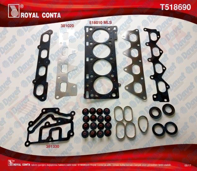 ROYAL T518690 Ust Takim Contasi (Keceli Skcli) Megane Laguna 1.8 2.0 16v (F4r)